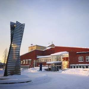Studenthuset på Luleå tekniska universitets campus under vintern